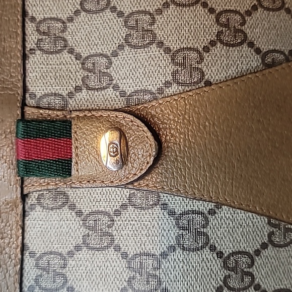 GUCCI GG CANVAS WEB SHERRY LINE CLUTCH BAG - Picture 3 of 13